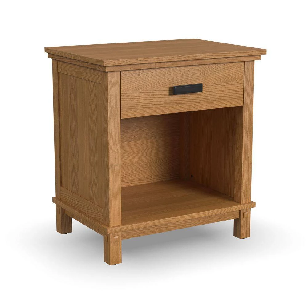 Oak Park 1-Drawer Oak Closed Storage Nightstand by HOMESTYLES 5 Oak Park 1-Drawer Oak Closed Storage Nightstand by HOMESTYLES - Image 5
