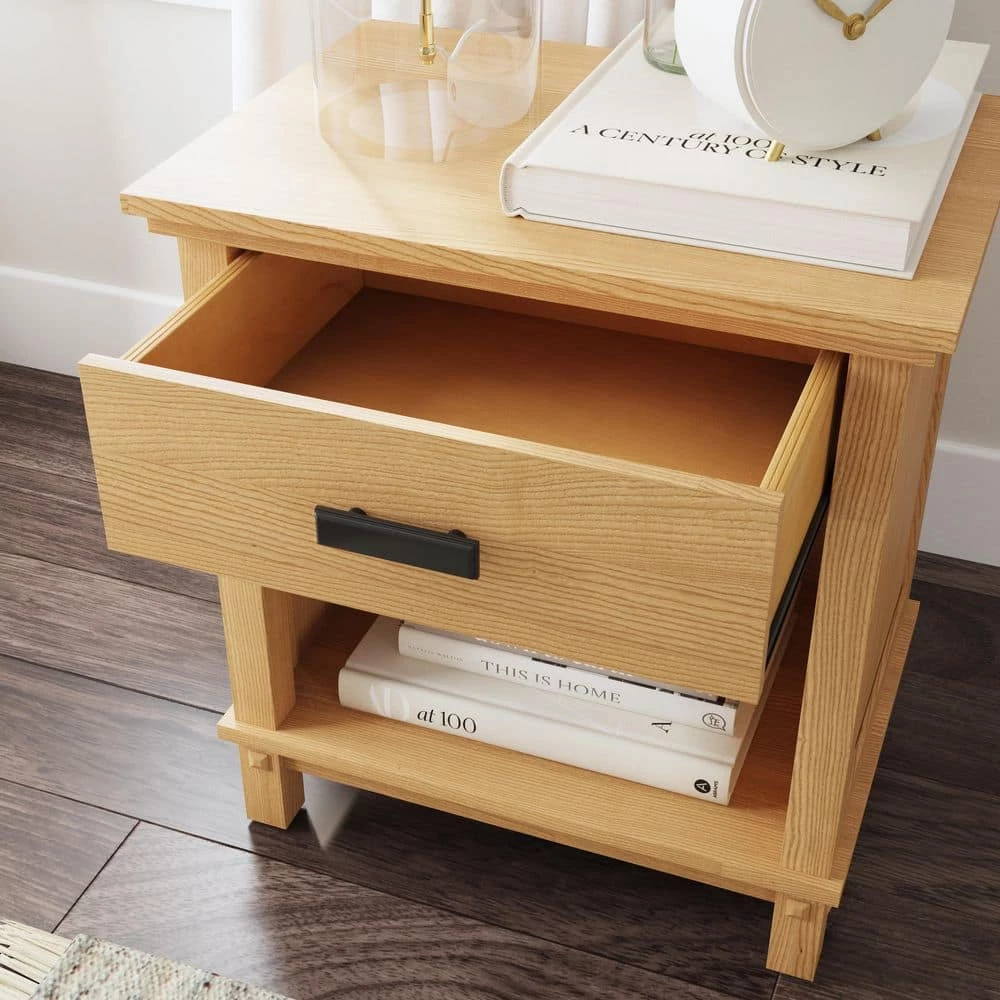 Oak Park 1-Drawer Oak Closed Storage Nightstand by HOMESTYLES 9 Oak Park 1-Drawer Oak Closed Storage Nightstand by HOMESTYLES - Image 9