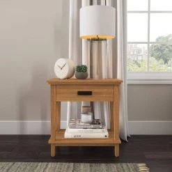 Oak Park 1-Drawer Oak Open Storage Nightstand by HOMESTYLES -Deals HOMESTYLES Store oak homestyles nightstands 5910 42o 31 1000