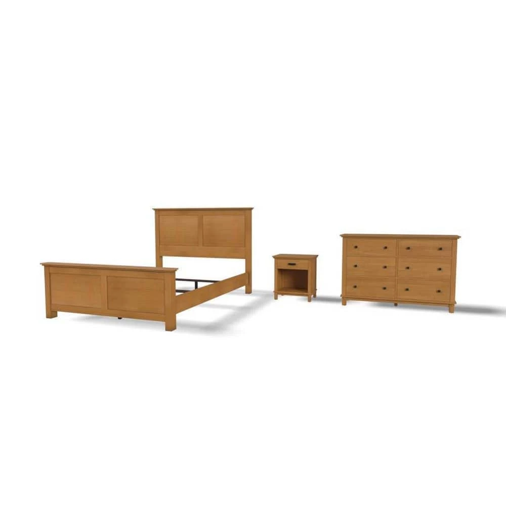 Oak Park 3-Piece Oak Queen Bedroom Set by HOMESTYLES 1 Oak Park 3-Piece Oak Queen Bedroom Set by HOMESTYLES