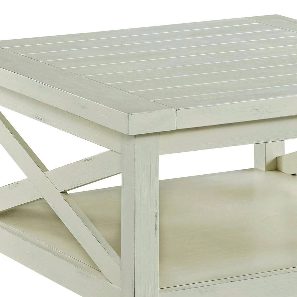 Seaside 36 in. White Medium Rectangle Wood Coffee Table with Shelf by HOMESTYLES 5 Seaside 36 in. White Medium Rectangle Wood Coffee Table with Shelf by HOMESTYLES - Image 5