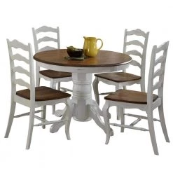 French Countryside 5-Piece Oak and Rubbed White Dining Set by HOMESTYLES 13 French Countryside 5-Piece Oak and Rubbed White Dining Set by HOMESTYLES -Deals HOMESTYLES Store off white homestyles dining room sets 5518 308 a0 1000