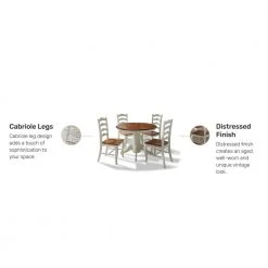French Countryside 5-Piece Oak and Rubbed White Dining Set by HOMESTYLES 14 French Countryside 5-Piece Oak and Rubbed White Dining Set by HOMESTYLES -Deals HOMESTYLES Store off white homestyles dining room sets 5518 308 c3 1000