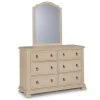 Provence 6-Drawer Off-White Dresser with Mirror 36 in. x 54 in. x 19 in. by HOMESTYLES