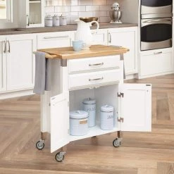 Dolly Madison White Kitchen Cart with Natural Wood Top by HOMESTYLES 17 Dolly Madison White Kitchen Cart with Natural Wood Top by HOMESTYLES -Deals HOMESTYLES Store off white homestyles kitchen carts 4509 95 31 1000