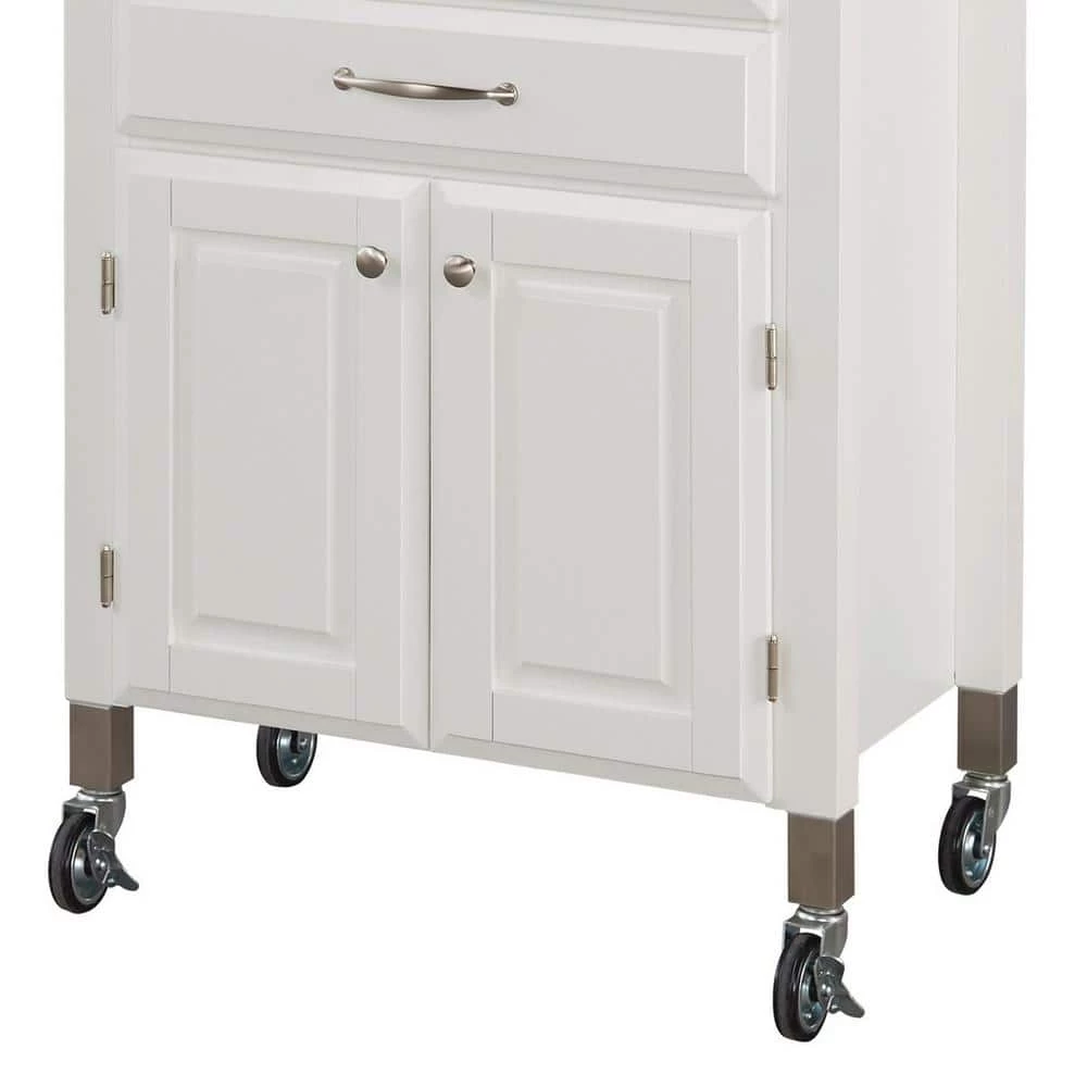 Dolly Madison White Kitchen Cart with Natural Wood Top by HOMESTYLES 5 Dolly Madison White Kitchen Cart with Natural Wood Top by HOMESTYLES - Image 5