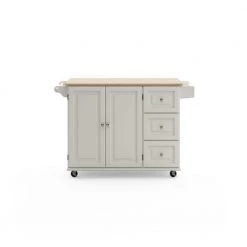 Dolly Madison White Kitchen Cart with Natural Wood Top by HOMESTYLES -Deals HOMESTYLES Store off white homestyles kitchen carts 4511 95 1f 1000