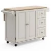 Dolly Madison White Kitchen Cart with Natural Wood Top by HOMESTYLES
