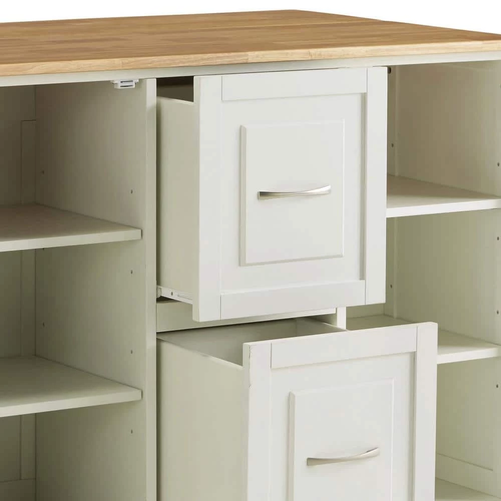 Dolly Madison White Kitchen Cart with Natural Wood Top by HOMESTYLES 8 Dolly Madison White Kitchen Cart with Natural Wood Top by HOMESTYLES - Image 8