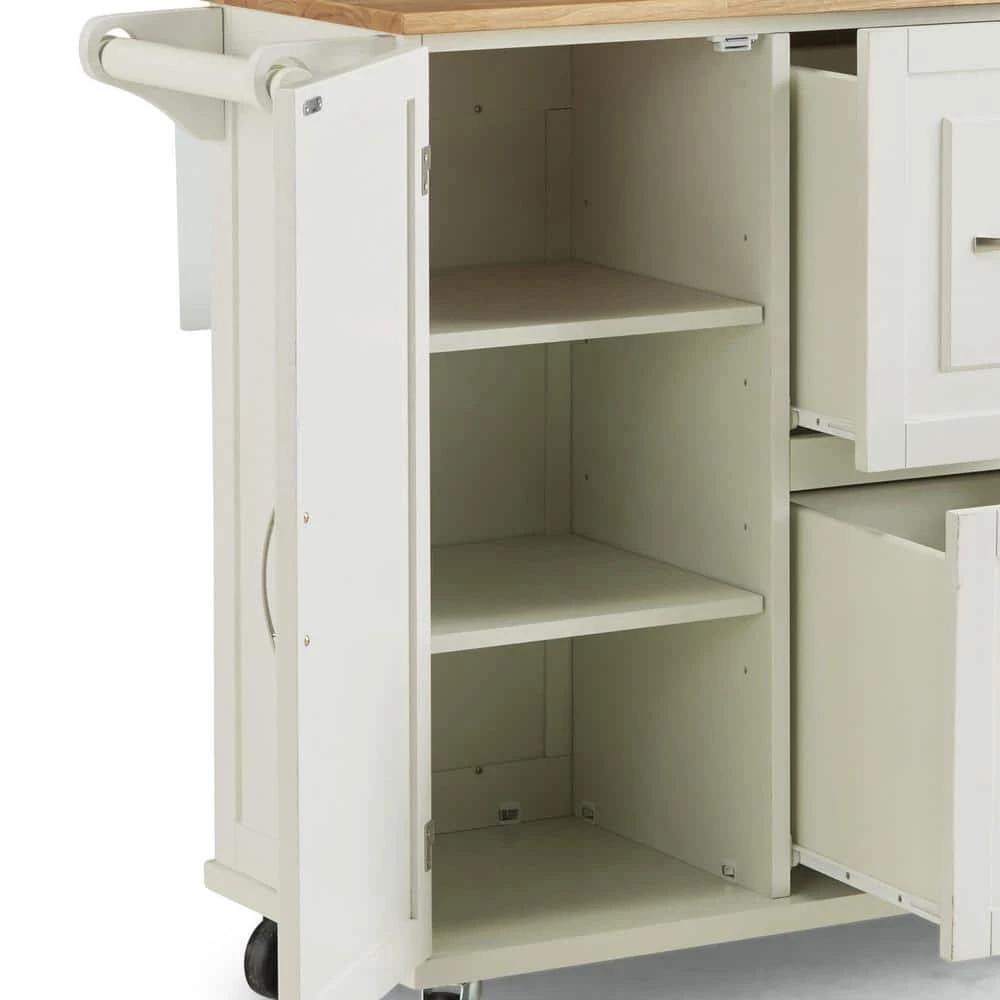 Dolly Madison White Kitchen Cart with Natural Wood Top by HOMESTYLES 7 Dolly Madison White Kitchen Cart with Natural Wood Top by HOMESTYLES - Image 7