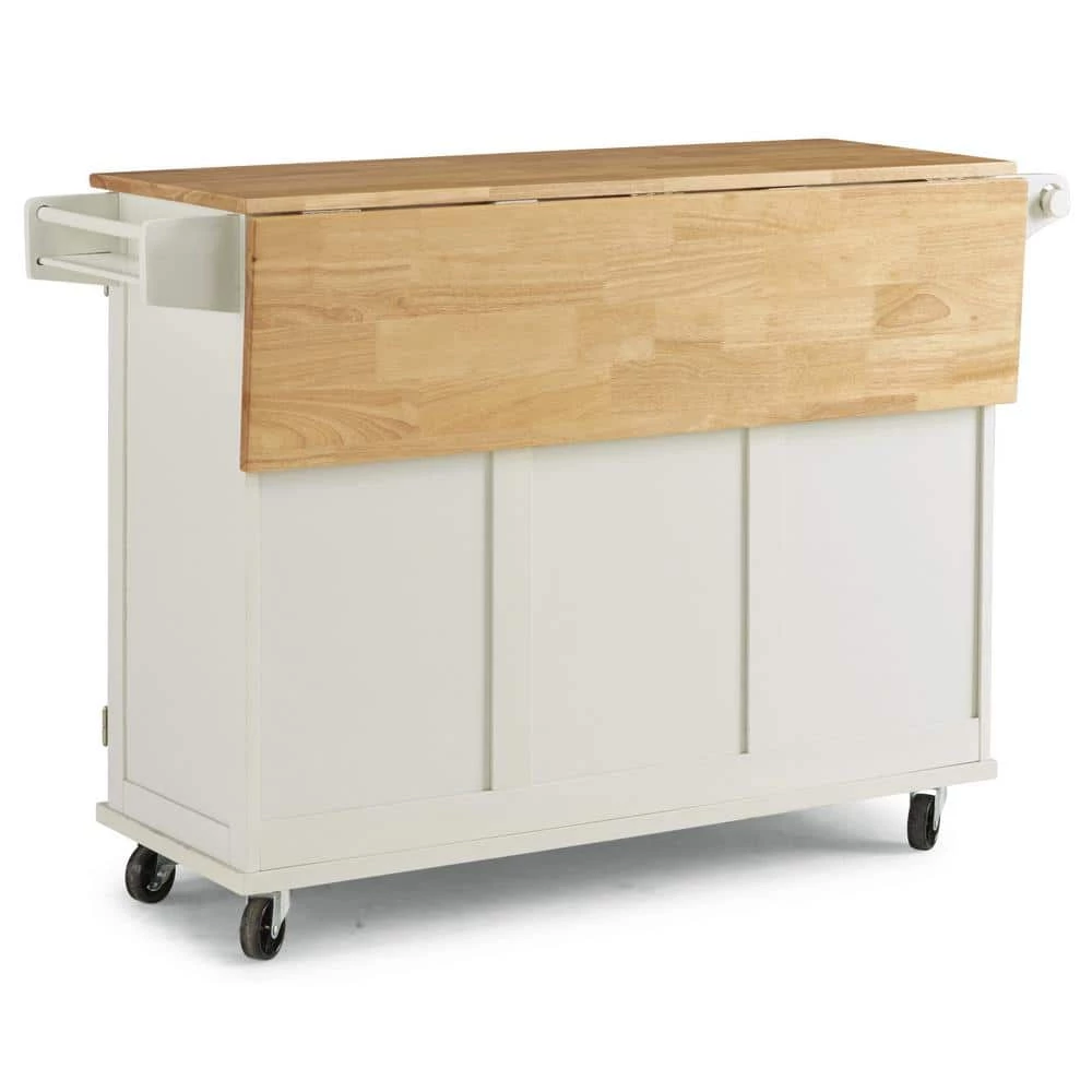 Dolly Madison White Kitchen Cart with Natural Wood Top by HOMESTYLES 4 Dolly Madison White Kitchen Cart with Natural Wood Top by HOMESTYLES - Image 4