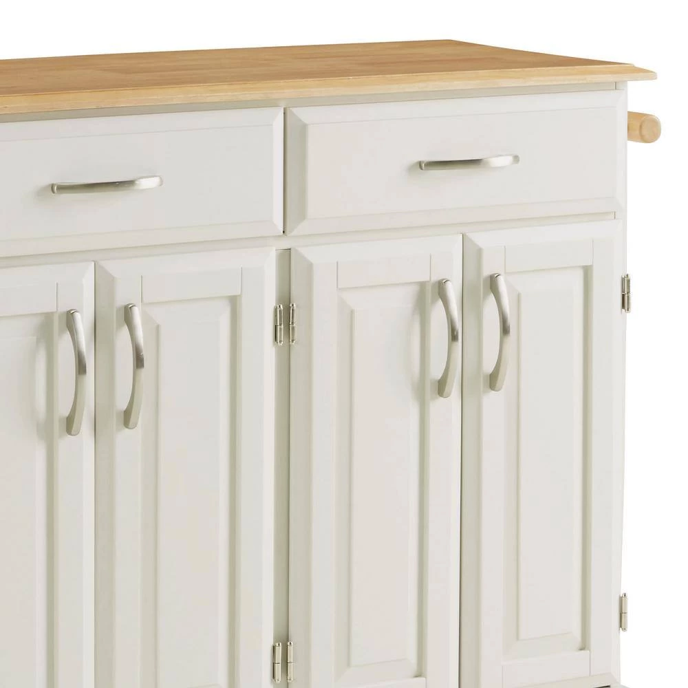 Dolly Madison Off-White Kitchen Cart with Natural Wood Top by HOMESTYLES 10 Dolly Madison Off-White Kitchen Cart with Natural Wood Top by HOMESTYLES - Image 10