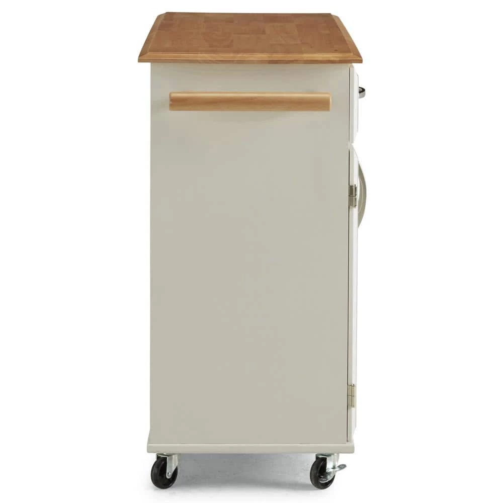 Dolly Madison Off-White Kitchen Cart with Natural Wood Top by HOMESTYLES 2 Dolly Madison Off-White Kitchen Cart with Natural Wood Top by HOMESTYLES - Image 2