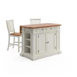Americana White Kitchen Island with Seating by HOMESTYLES