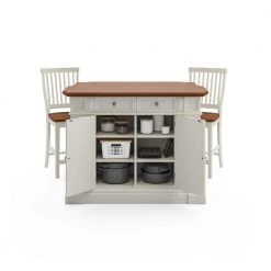 Americana White Kitchen Island with Seating by HOMESTYLES -Deals HOMESTYLES Store off white homestyles kitchen islands 5002 948 a0 1000