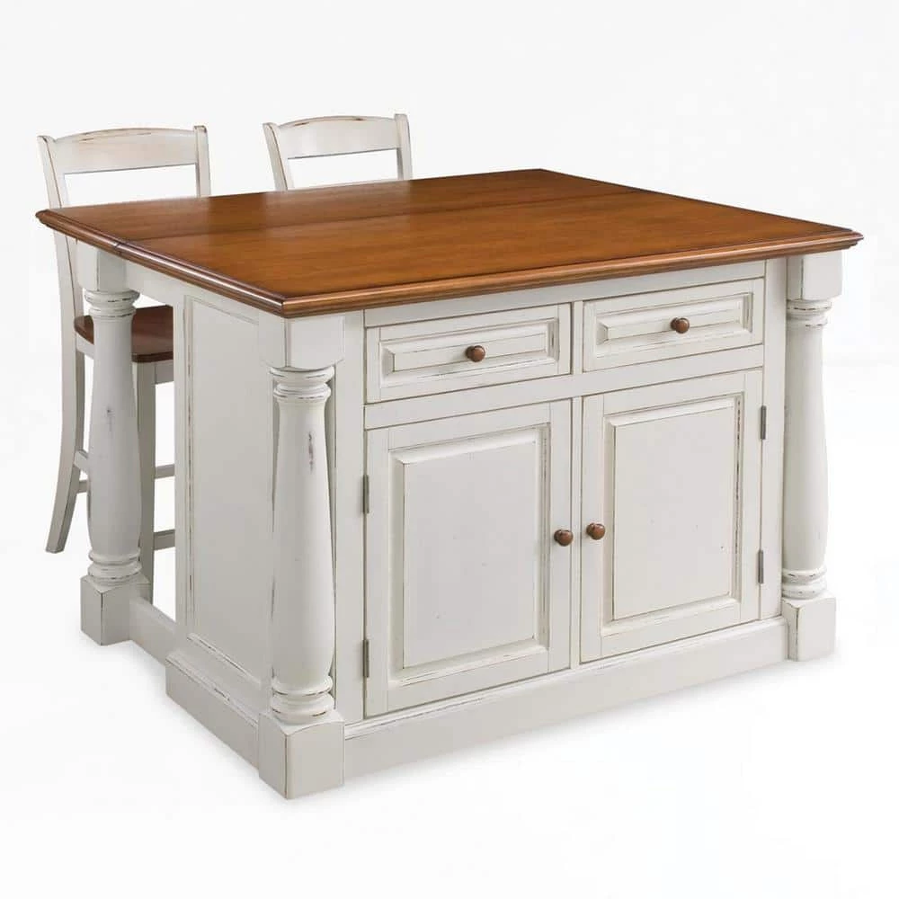 Monarch White Kitchen Island With Seating by HOMESTYLES 1 Monarch White Kitchen Island With Seating by HOMESTYLES