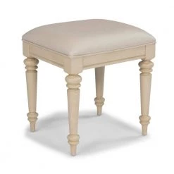 Provence Off-White Vanity Bench 30 in. H x 56 in. W x 24 in. D by HOMESTYLES