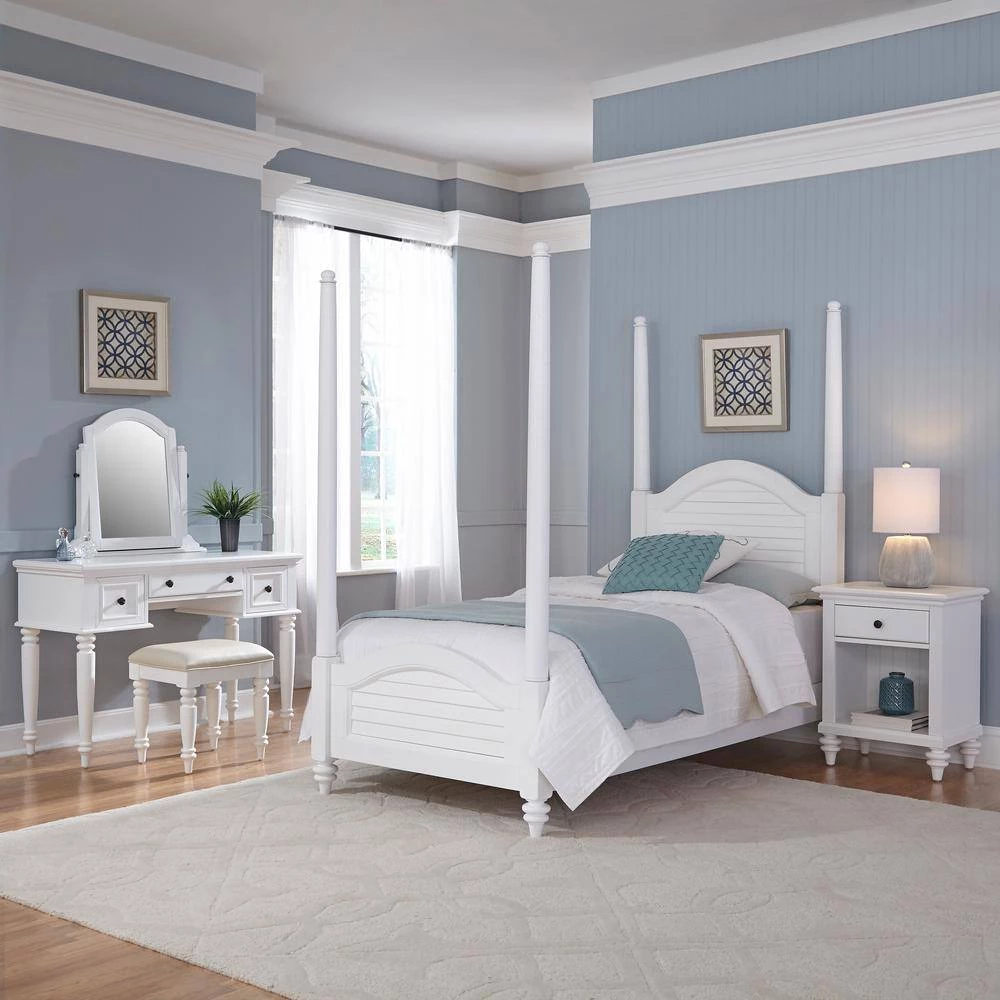 Bermuda 1-Drawer Brushed White Nightstand by HOMESTYLES 6 Bermuda 1-Drawer Brushed White Nightstand by HOMESTYLES - Image 6