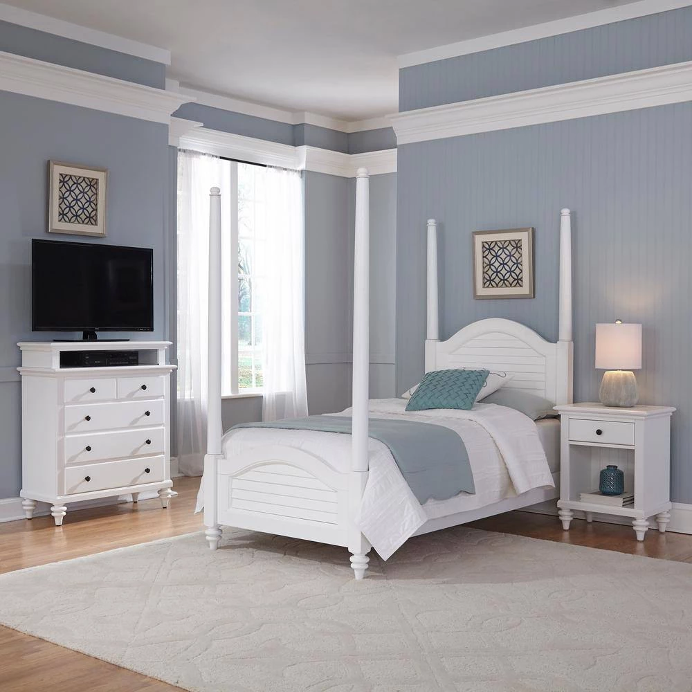 Bermuda 1-Drawer Brushed White Nightstand by HOMESTYLES 9 Bermuda 1-Drawer Brushed White Nightstand by HOMESTYLES - Image 9