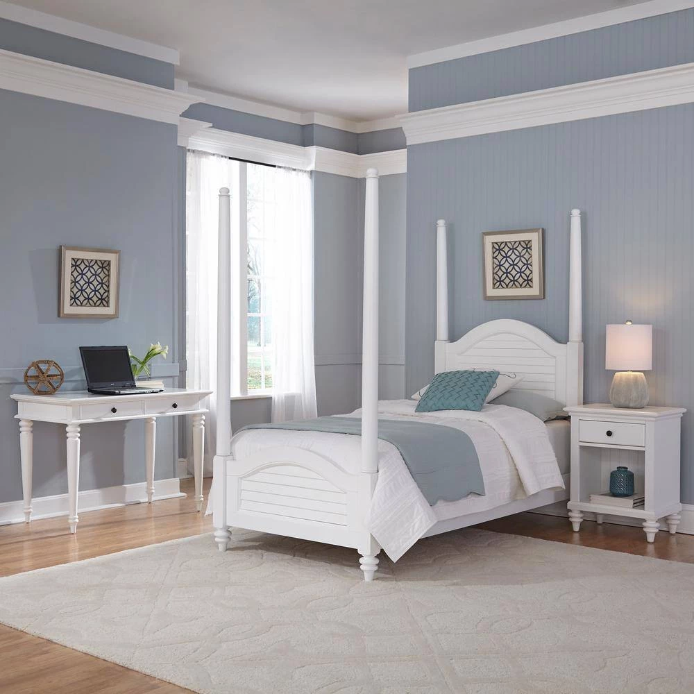 Bermuda 1-Drawer Brushed White Nightstand by HOMESTYLES 8 Bermuda 1-Drawer Brushed White Nightstand by HOMESTYLES - Image 8