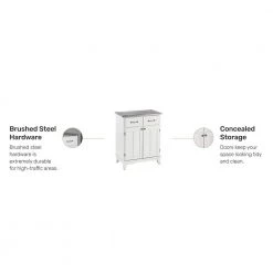 White and Stainless Steel Buffet with Storage by HOMESTYLES -Deals HOMESTYLES Store off white homestyles sideboards buffet tables 5001 0023 1f 1000