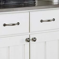 White and Stainless Steel Buffet with Storage by HOMESTYLES -Deals HOMESTYLES Store off white homestyles sideboards buffet tables 5001 0023 4f 1000