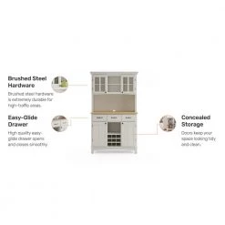 White and Natural Buffet with Hutch by HOMESTYLES -Deals HOMESTYLES Store off white natural top homestyles sideboards buffet tables 5100 0021 12 44 1000