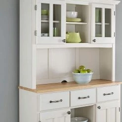 White and Natural Buffet with Hutch by HOMESTYLES -Deals HOMESTYLES Store off white natural top homestyles sideboards buffet tables 5100 0021 12 a0 1000
