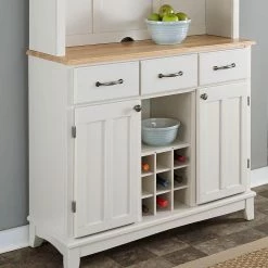 White and Natural Buffet with Hutch by HOMESTYLES -Deals HOMESTYLES Store off white natural top homestyles sideboards buffet tables 5100 0021 12 c3 1000