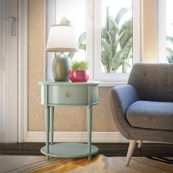 Abelia 21.6 in. Pale Green Round End Table with Drawer and Shelf by Ameriwood Home 23 Abelia 21.6 in. Pale Green Round End Table with Drawer and Shelf by Ameriwood Home -Deals HOMESTYLES Store pale green ameriwood home end side tables hd78550 31 1000