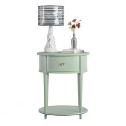 Abelia 21.6 in. Pale Green Round End Table with Drawer and Shelf by Ameriwood Home 18 Abelia 21.6 in. Pale Green Round End Table with Drawer and Shelf by Ameriwood Home -Deals HOMESTYLES Store pale green ameriwood home end side tables hd78550 4f 1000