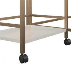 Bernay 36 in. Plaster/Gold Desk with Rolling Cart Bundle by Ameriwood Home -Deals HOMESTYLES Store plaster ameriwood home writing desks hd01105 77 1000