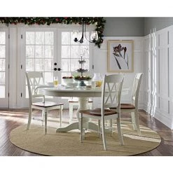 Rubbed White Wood Double X-Back Dining Chair (Set of 2) by HOMESTYLES -Deals HOMESTYLES Store rubbed white homestyles dining chairs 5020 802 40 1000