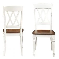 Rubbed White Wood Double X-Back Dining Chair (Set of 2) by HOMESTYLES