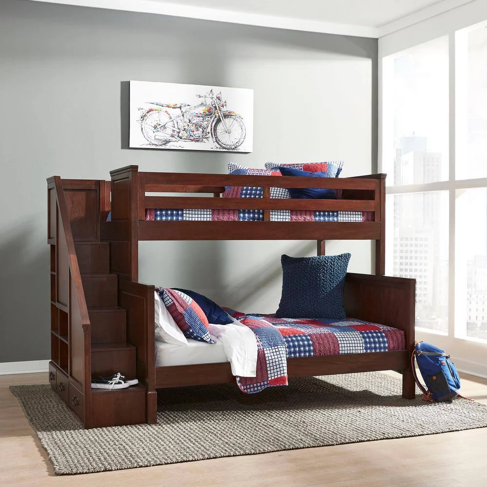 Aspen Rustic Cherry Bunk Bed with Stairs by HOMESTYLES 4 Aspen Rustic Cherry Bunk Bed with Stairs by HOMESTYLES - Image 4
