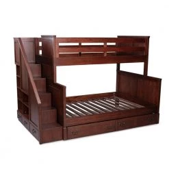 Aspen Rustic Cherry Bunk Bed with Drawer Under Bed by HOMESTYLES