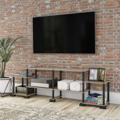 Crocker 76.38 in. Rustic Oak TV Stand Fits TV's up to 50 in. by Ameriwood Home -Deals HOMESTYLES Store rustic oak ameriwood home tv stands hd45357 4f 1000