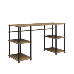 Crocker 55.12 in. Rustic Oak Double Pedestal Desk with Easy Assembly by Ameriwood Home -Deals HOMESTYLES Store rustic oak ameriwood home writing desks hd91350 40 1000