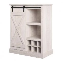 Bayshore Heights Rustic White Bar Cabinet by Ameriwood Home -Deals HOMESTYLES Store rustic white ameriwood home bar cabinets de02830 40 1000