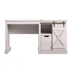 Bayshore 51.9 in. H Rustic White Single Pedestal Computer Desk by Ameriwood Home