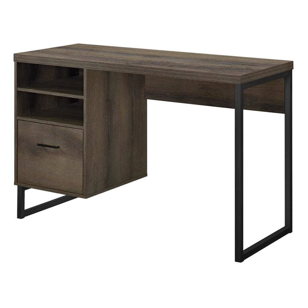 45 in. Sonoma Mocha Oak Rectangular 1 -Drawer Computer Desk with Open Shelves by Ameriwood Home 2 45 in. Sonoma Mocha Oak Rectangular 1 -Drawer Computer Desk with Open Shelves by Ameriwood Home - Image 2