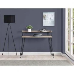 44.7 in. Rectangular Sonoma Oak/Black Writing Desks with Storage by Ameriwood Home -Deals HOMESTYLES Store sonoma oak black ameriwood home computer desks hd65626 44 1000