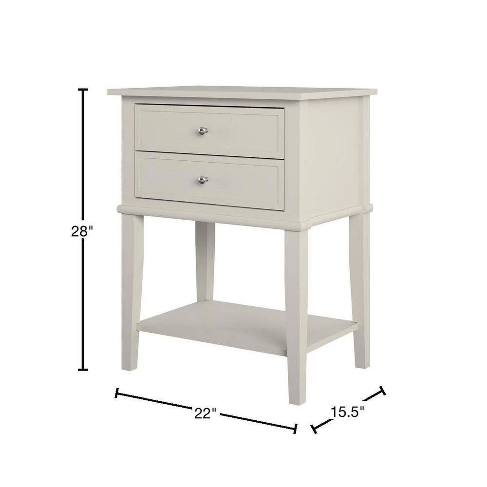Queensbury 22 in. Taupe Accent Table with 2 Drawers by Ameriwood Home 3 Queensbury 22 in. Taupe Accent Table with 2 Drawers by Ameriwood Home - Image 3