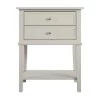 Queensbury 22 in. Taupe Accent Table with 2 Drawers by Ameriwood Home