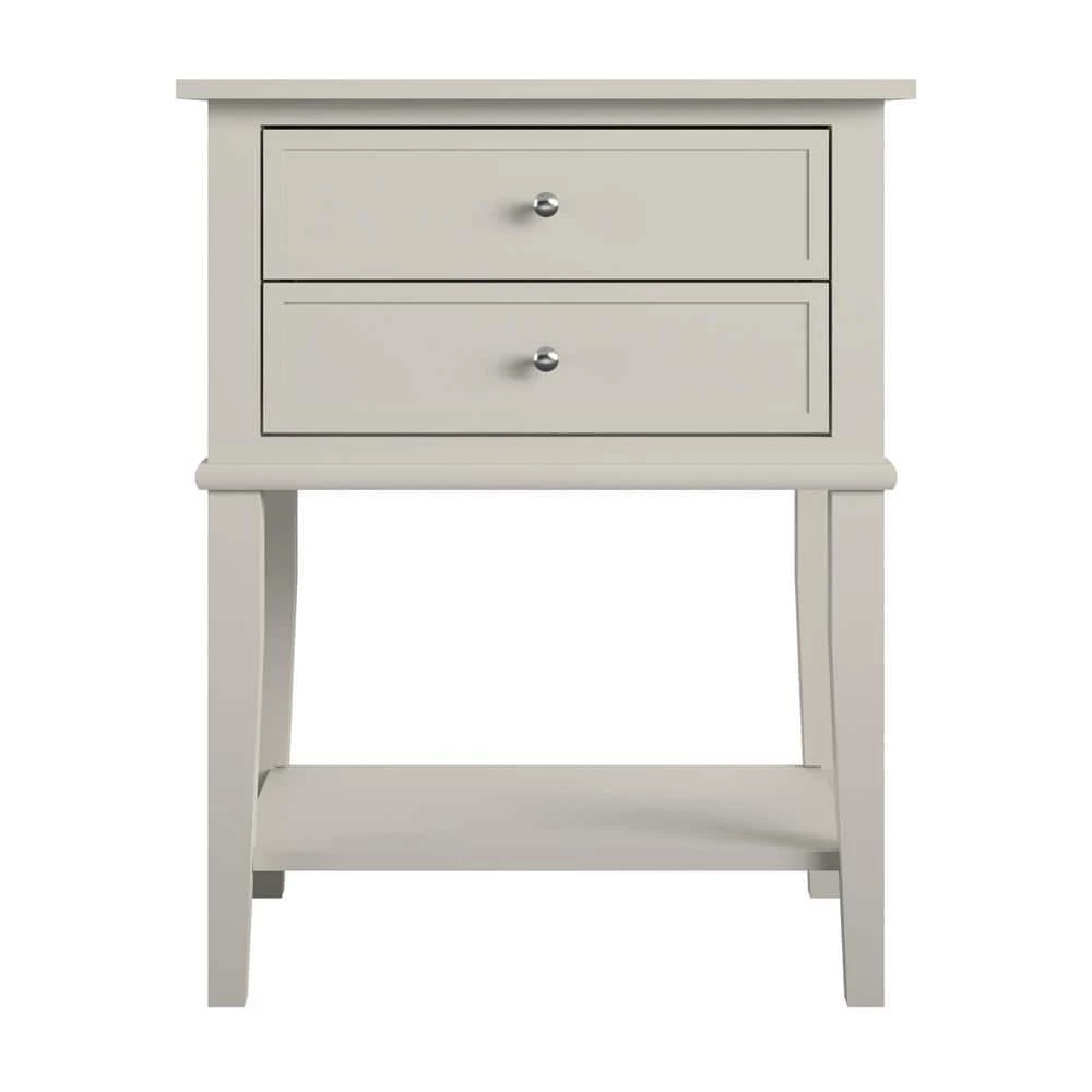 Queensbury 22 in. Taupe Accent Table with 2 Drawers by Ameriwood Home 1 Queensbury 22 in. Taupe Accent Table with 2 Drawers by Ameriwood Home