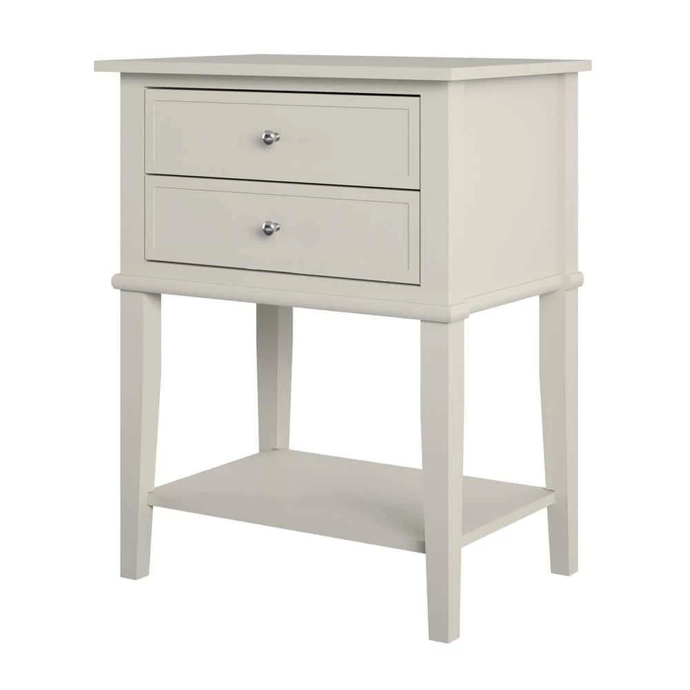 Queensbury 22 in. Taupe Accent Table with 2 Drawers by Ameriwood Home 2 Queensbury 22 in. Taupe Accent Table with 2 Drawers by Ameriwood Home - Image 2
