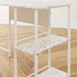 Hanley 56 in. L-Shaped Faux Terrazzo Computer Desk with 2-Shelves by Ameriwood Home -Deals HOMESTYLES Store terrazzo ameriwood home computer desks hd86890 44 1000