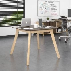 AX1 Walnut Square Meeting Table by Ameriwood Home -Deals HOMESTYLES Store walnut ameriwood home computer desks 9810096com 31 1000