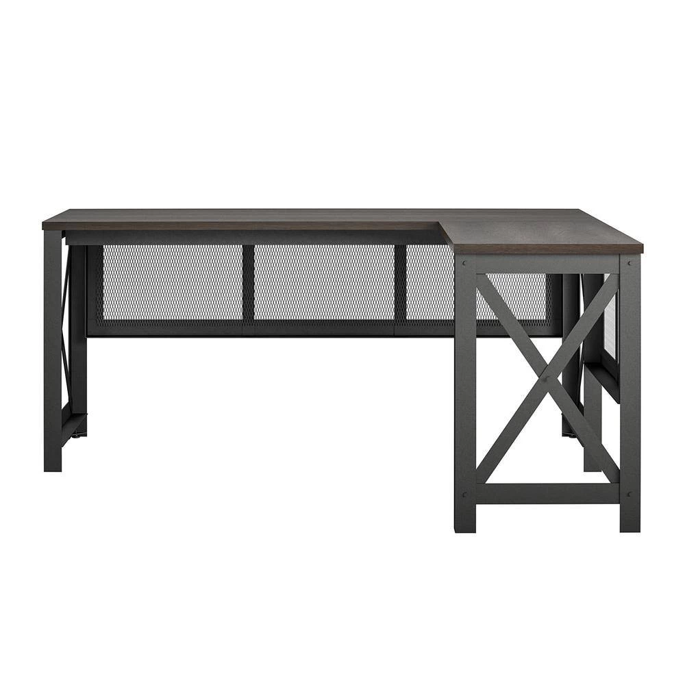 Caswell 67.2 in. Walnut L- Desk with Lift-Top by Ameriwood Home 4 Caswell 67.2 in. Walnut L- Desk with Lift-Top by Ameriwood Home - Image 4