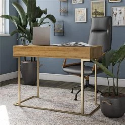 Hailey 41.6 in. Walnut Rectangular Writing Desk with 2 Drawers by Ameriwood Home 16 Hailey 41.6 in. Walnut Rectangular Writing Desk with 2 Drawers by Ameriwood Home -Deals HOMESTYLES Store walnut ameriwood home writing desks de18129 1f 1000